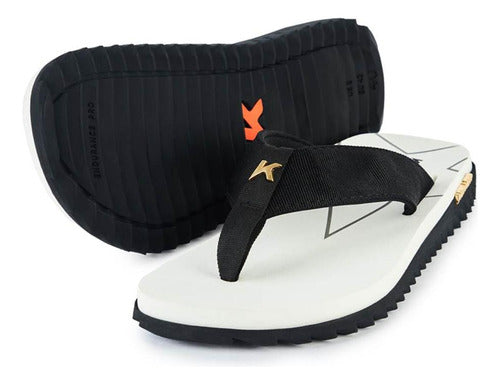Chinelo Kenner Kivah Line Botafogo Masculino - Branco Preto
