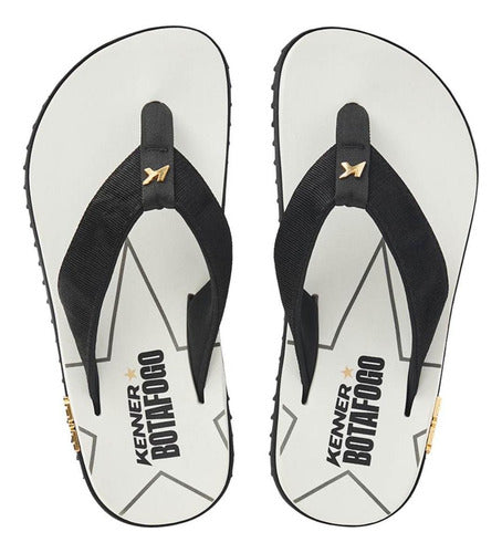 Chinelo Kenner Kivah Line Botafogo Masculino - Branco Preto